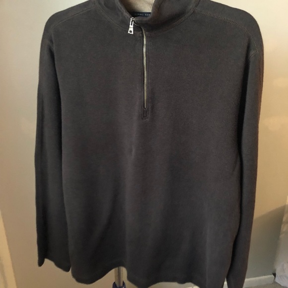 Banana Republic Quarter-Zip Brown Sweater Size L - Picture 2 of 8